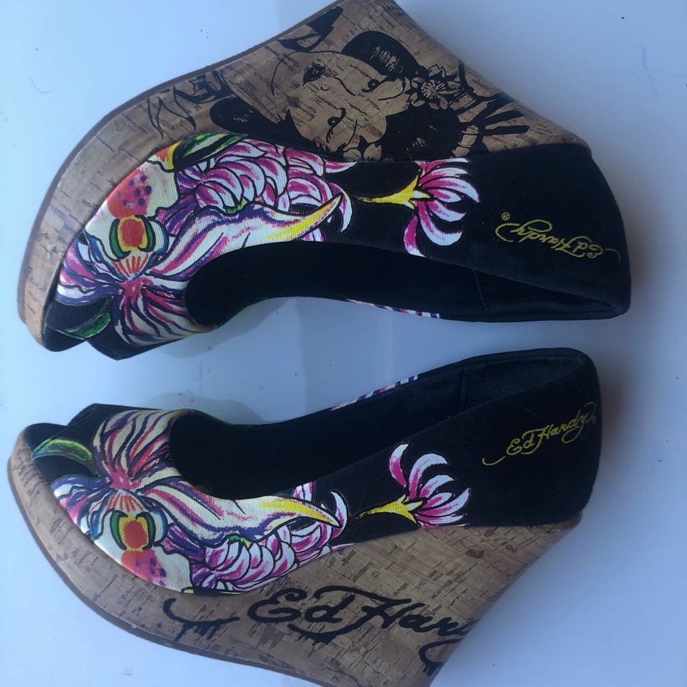 Women’s Ed hardy wedges size 8.5